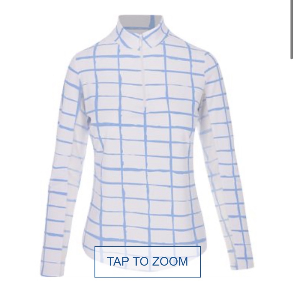 IBKUL
Cordova LS Zip Mock Peri / White Shirt Polo Long Sleeve ⭐️